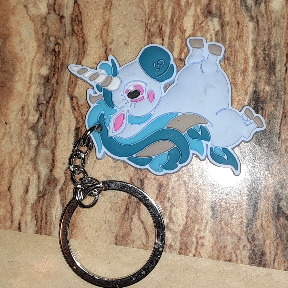 GEDDES BLUE UNICORN KEYCHAIN CHARM NRMINT CONDITION